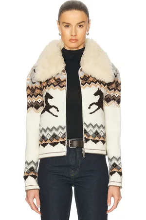 Stella McCartney Fairsile Bomber Jacket in - Cream. Size L (also in M, S, XS).