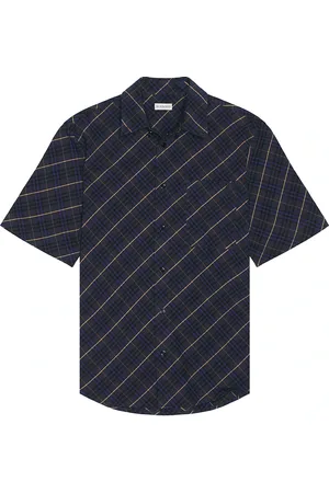 Burberry Short Sleeve Oxford Check Shirt in - Navy. Size L (also in M, S, XL/1X).