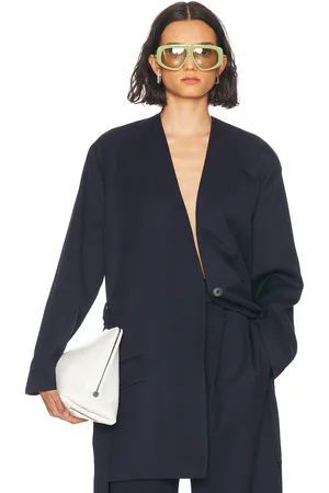 The Attico Long Coat in - Navy. Size 36 (also in 38, 40, 42, 44).