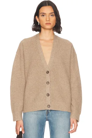 Jenni Kayne Cropped Cashmere Cocoon Cardigan in - Beige. Size L (also in M, S, XL, XS).