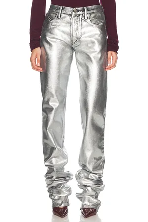 The Attico Long Pant in - Metallic . Size 24 (also in 25, 26, 27, 28).