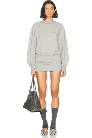 The Attico Long Sleeve Mini Dress in - Light Grey. Size 36 (also in 40, 42, 44).