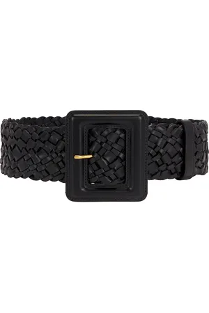 Saint Laurent Woven Leather Belt in - Black. Size 65 (also in 90).
