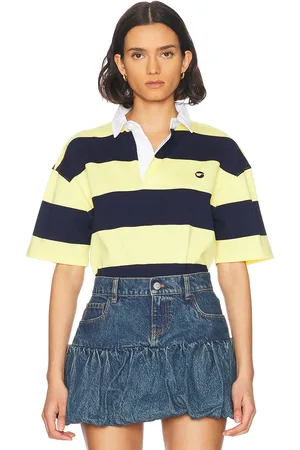 COPERNI Striped Polo Top in - Yellow. Size L (also in S, XS).