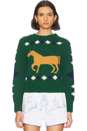 BODE Diamond Corral Sweater in - Green. Size S (also in XS).