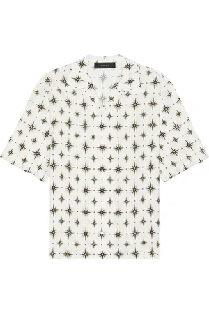 AMIRI Micro Starburst Camp Shirt in - White. Size L (also in M, S, XL/1X).