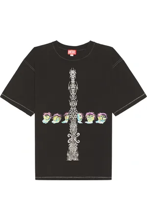 Diesel Box Tee in - Charcoal. Size L (also in M, S, XL/1X).