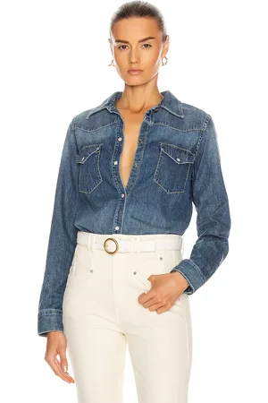 NILI LOTAN Travis Shirt in - Denim Medium. Size XS (also in ).