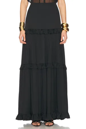 Saint Laurent Charmeuse Maxi Skirt in - Black. Size 38 (also in ).