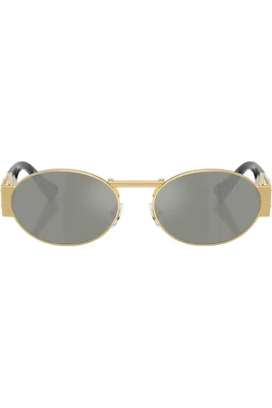 VERSACE Oval Sunglasses in - Metallic . Size all.