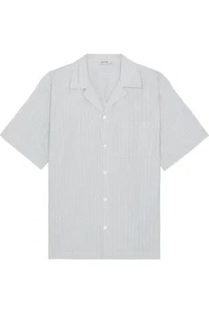 Simkhai Poe Camp Shirt in - Blue. Size L (also in M, S, XL/1X).