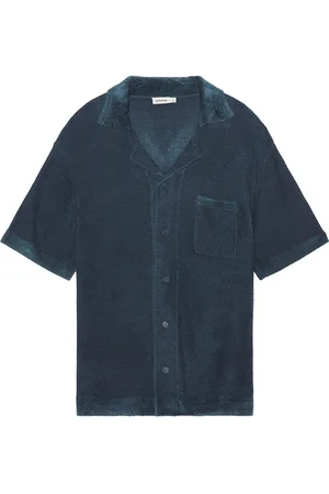 Simkhai Camp Shirt in - Teal. Size L (also in M, XL/1X).