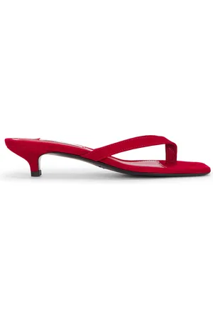 Totême Leather Heeled Flip Flop in - Red. Size 36 (also in 41).