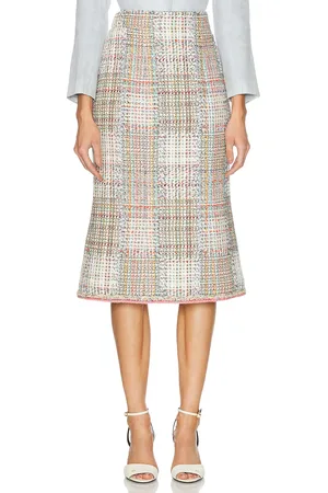 CHANEL Tweed Midi Skirt in - Grey. Size 40 (also in ).