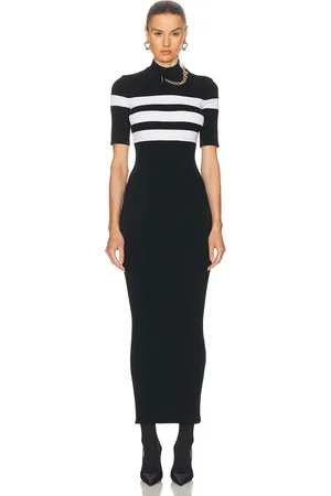 Jean Paul Gaultier Striped Long Dress in - Black. Size L (also in M, S, XL, XS).