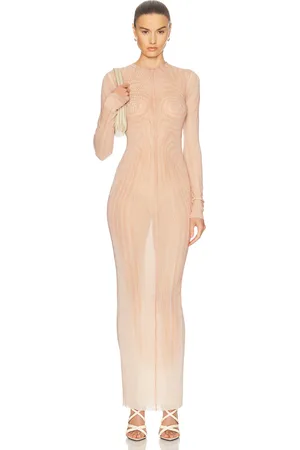 Jean Paul Gaultier Spiral Long Dress in - Nude. Size L (also in M, S, XS).