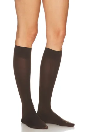 Falke Pure Matt 50 Sensitive Top Knee in - Brown. Size M-L (also in S-M).