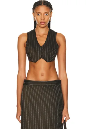 Jean Paul Gaultier Tennis Stripes Laced Gilet in - Brown. Size 34 (also in ).
