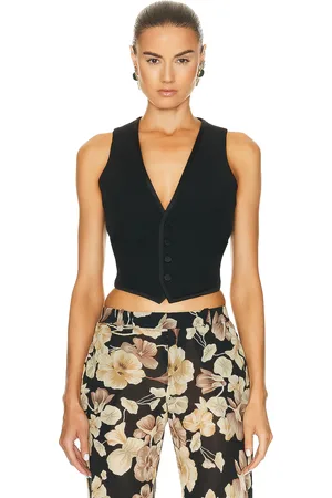 Saint Laurent Cropped Vest in - Black. Size 42 (also in ).