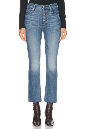 Mother The Pixie Dazzler Ankle Fray in - Blue. Size 24 (also in 25, 26, 27, 28, 29, 30, 32).