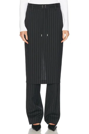 Jean Paul Gaultier Pinstripe Tailored Pant Skirt in - Black. Size 34 (also in 38, 40, 42).