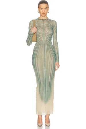 Jean Paul Gaultier Spiral Long Dress in - Teal. Size L (also in XS).