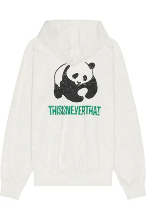 This Is Never That Panda Hoodie in - Light Grey. Size L (also in M, S, XL/1X).