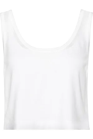 Alaïa ALA?A Crop Tank Top in - White. Size 34 (also in ).