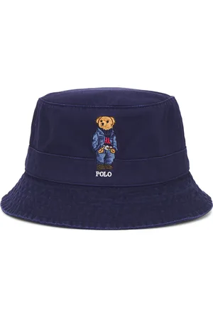 Ralph Lauren Chino Novelty Bear Loft Bucket Hat in - Blue. Size L/XL (also in S/M).