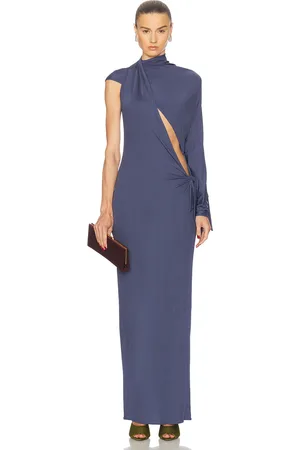 Atlein Long Sleeve Cut Out Dress in - Blue. Size 34 (also in 36, 38, 40).