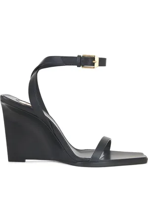 Saint Laurent Wedge Sandal in - Black. Size 36 (also in 36.5, 39, 40, 41).