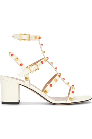 VALENTINO GARAVANI Rockstud Sandal in - Ivory. Size 36 (also in 37, 38, 38.5, 39, 39.5, 40, 41).