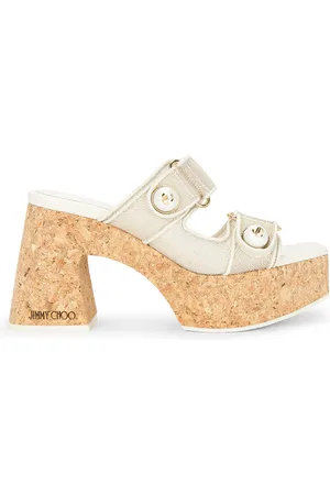 Jimmy Choo Fayence 95 Wedge in - Neutral. Size 36 (also in 37.5, 39, 40, 41).
