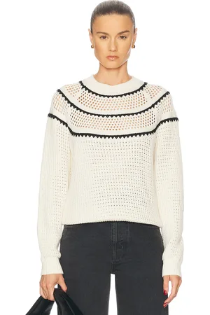 Varley Padbury Pointelle Knit Sweater in - Cream. Size L (also in M, S, XS).