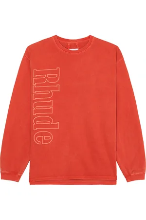 Rhude Logo Long Sleeve Tee in - Red. Size M (also in S).
