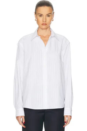 Totême Monogram Striped Top in - White. Size 36 (also in 38, 40).