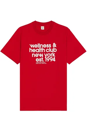 Sporty & Rich Usa Health Club T-Shirt in - Red. Size L (also in M, S, XL/1X).