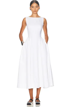 Helsa Stretch Cotton Sateen Midi Dress in - . Size M (also in ).