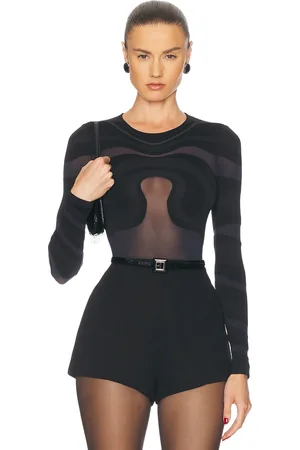 Wolford Swirl String Bodysuit in - Black. Size XS (also in ).