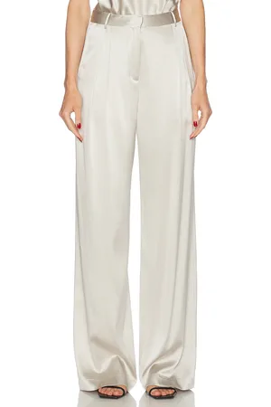 ÉTERNE Josephine Silk Pant in - Neutral,Light Grey. Size L (also in M, S).