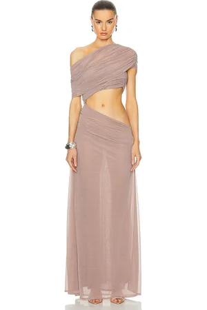 LPA Mona Maxi Dress in - Taupe. Size L (also in M, XXS).