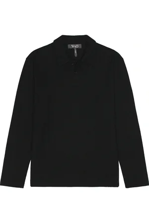 WAO The Textured Long Sleeve Polo in - . Size L (also in M, S, XL/1X).