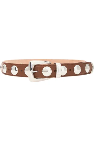 Khaite Benny 30mm Stud Belt in - Brown. Size 70 (also in 75, 85).