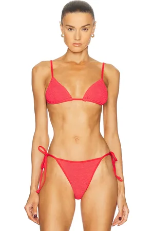 Bond Eye Luana Triangle Bikini Top in - Red. Size all.
