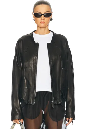 Khaite Hewit Leather Jacket in - . Size L (also in ).