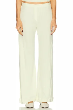 Leset Pointelle Boxer Pant in Chapel in - Lemon. Size L (also in M, S, XL, XS).