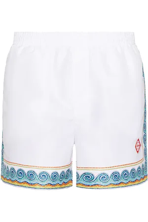 Casablanca Printed Swim Shorts in - White. Size L (also in M, XL/1X).