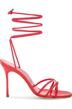 Manolo Blahnik Leva 105 Sandal in - Red. Size 36.5 (also in 39).