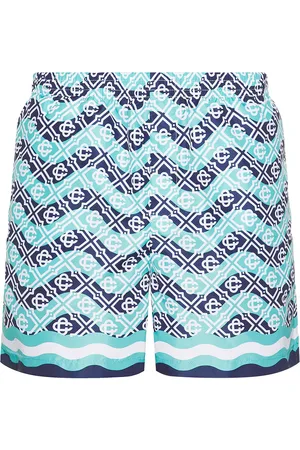 Casablanca Printed Swim Shorts in - Baby Blue. Size L (also in M, XL/1X).