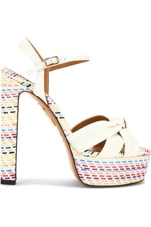 Aquazzura Nina 130 Plateau Sandal in - White. Size 36.5 (also in 37.5, 39.5).